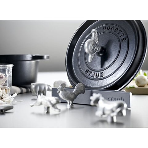 Cast Iron - Animal Stainless Steel Knob - Cow