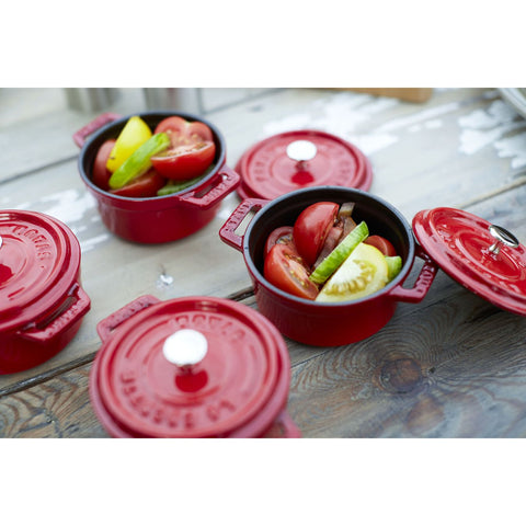Cast Iron - 0.25-qt Mini Round Cocotte - Cherry