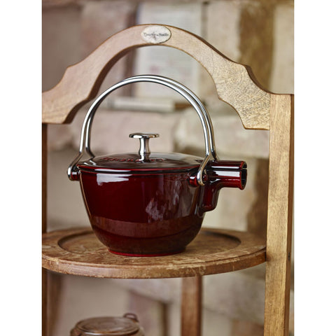 Cast Iron - 1-qt Round Tea Kettle - Grenadine