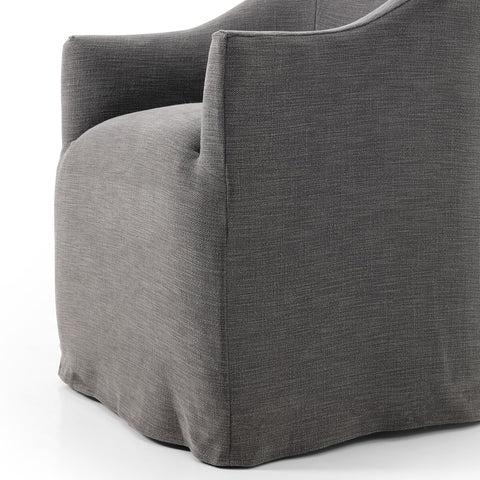 Cove Dining Chair W/ Casters - Bergamo Charcoal