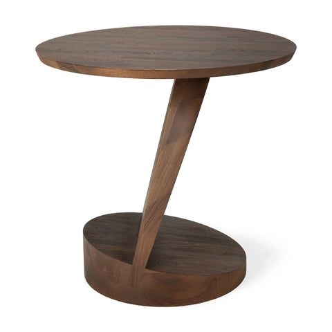 Oblic Side table - Brown Teak