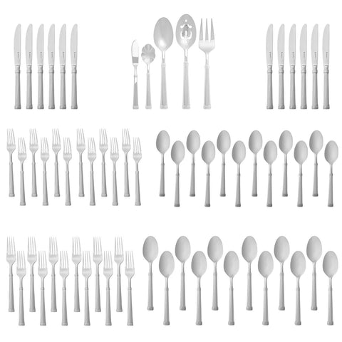 Flatware Sets - Plaza 65pc 18/10 Stainless Steel Flatware Set