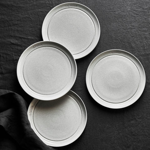 Ceramics - 4 Pc Salad Plate Set - White Truffle
