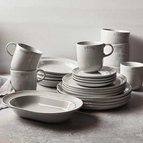 Ceramics - 4 Pc Soup / Pasta Bowl Set - White Truffle