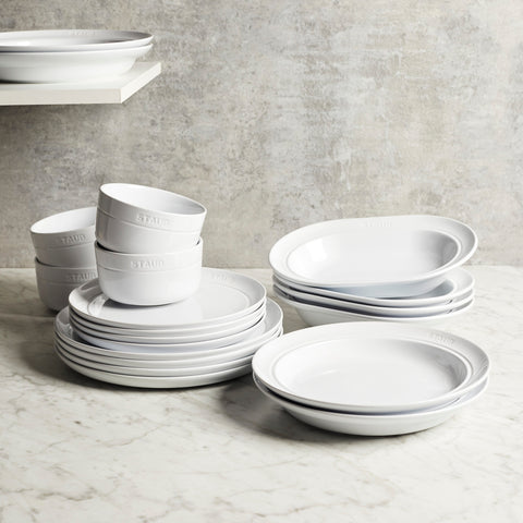 Ceramics - 12 Pc Dinnerware Set - White