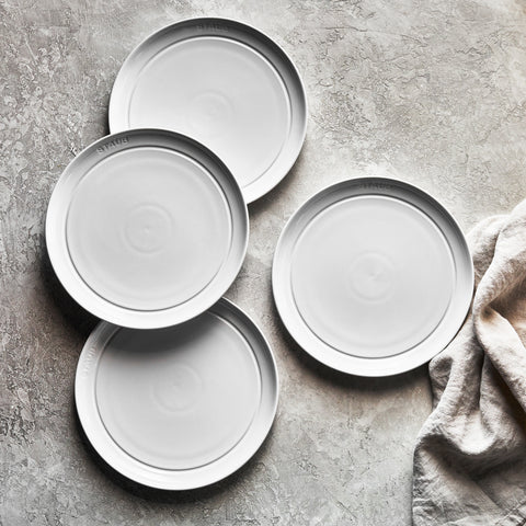 Ceramics - 4 Pc Salad Plate Set - White