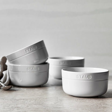 Ceramics - 4 Pc Cereal Bowl Set - White