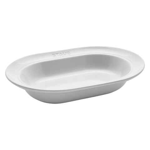 Ceramics - 10" Oval Serving Dish - White