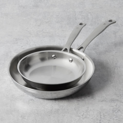 CLAD H3  - 2Pc Stainless Steel Fry Pan Set