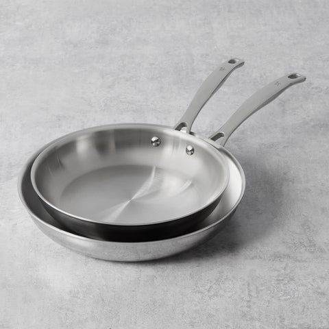 CLAD H3  - 2Pc Stainless Steel Fry Pan Set