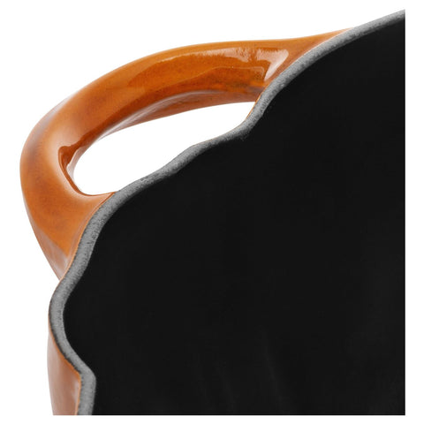 Cast Iron - Specialty Shaped Dutch Ovens - 3.5-qt Pumpkin Dutch Oven - Burnt Orange w/ Stainless Knob
