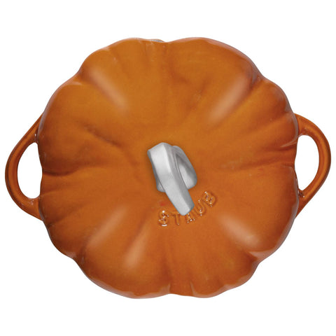 Cast Iron - Specialty Shaped Dutch Ovens - 3.5-qt Pumpkin Dutch Oven - Burnt Orange w/ Stainless Knob