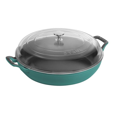 Cast Iron - Braisers/ Sauté Pans - 3.5-qt Braiser with Glass Lid - Turquoise NEW