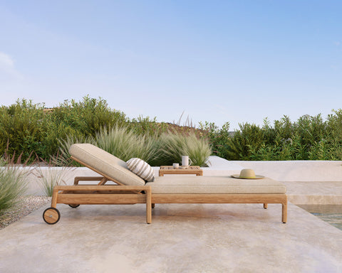 Jack outdoor adjustable lounger - Teak - Natural