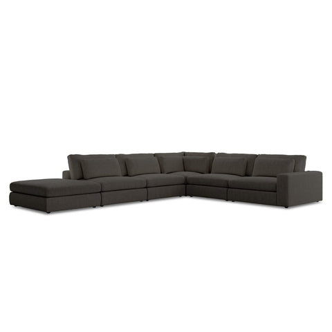 Bloor 5-Pc Sectional RAF w/ Ottoman - Landale Charcoal