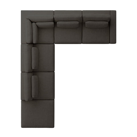 Bloor 5-Pc Sectional RAF w/ Ottoman - Landale Charcoal