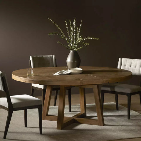 Eberwin Round Extension Dining Table - Rustic Natural