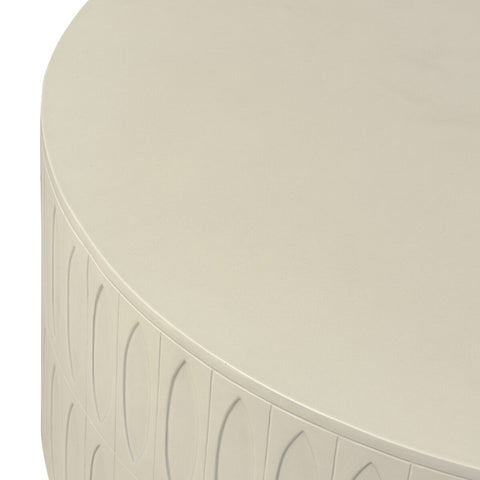 Colorado Drum Coffee Table - White Concrete
