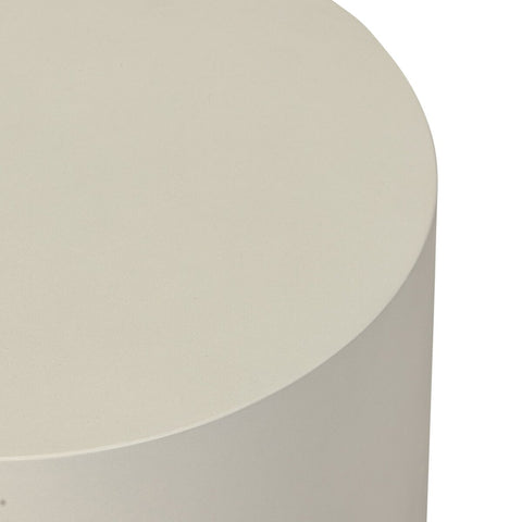 Ivan Round End Table - White Concrete