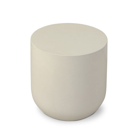 Ivan Round End Table - White Concrete