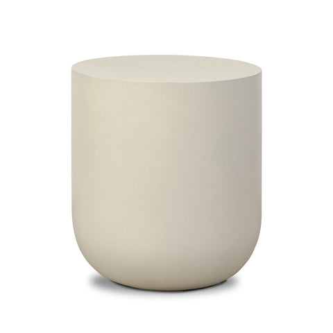 Ivan Round End Table - White Concrete