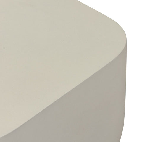 Ivan Square End Table - White Concrete