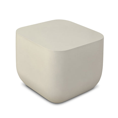 Ivan Square End Table - White Concrete