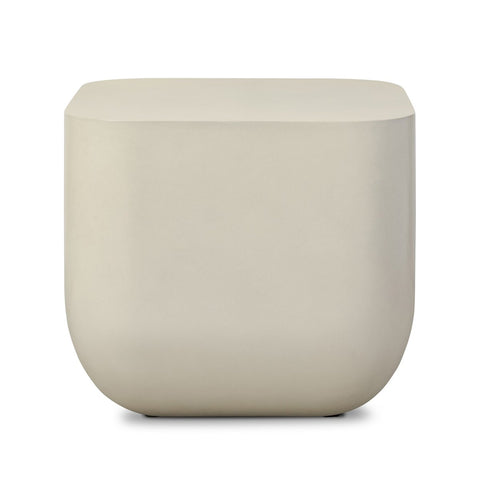 Ivan Square End Table - White Concrete