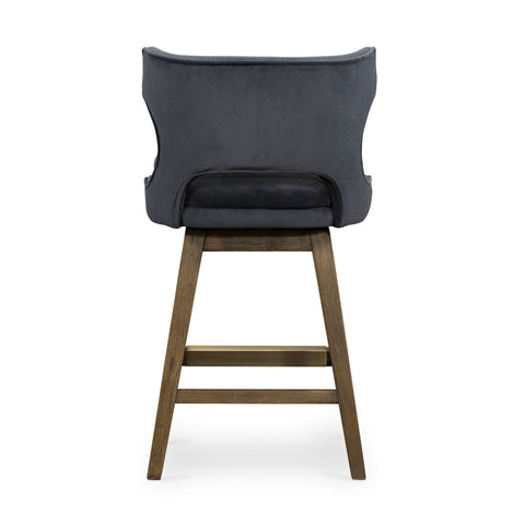 Task Swivel Counter Stool - Modern Velvet Shadow