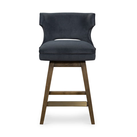Task Swivel Counter Stool - Modern Velvet Shadow