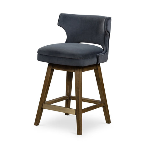 Task Swivel Counter Stool - Modern Velvet Shadow