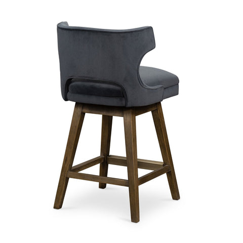 Task Swivel Counter Stool - Modern Velvet Shadow