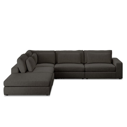 Bloor 4-Pc Sectional RAF w/ Ottoman - Landale Charcoal
