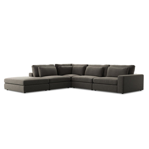 Bloor 4-Pc Sectional RAF w/ Ottoman - Landale Charcoal