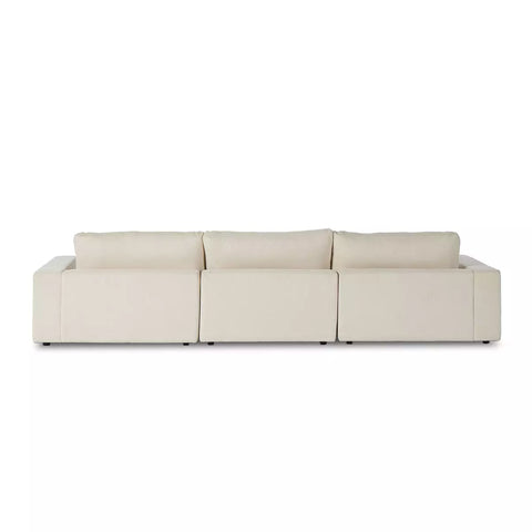 Bloor 3-Pc Sectional Sofa w/ Ottoman - Clairmont Ivory