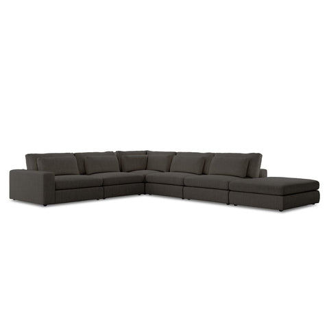 Bloor 5-Pc Sectional LAF w/ Ottoman - Landale Charcoal