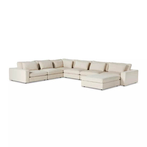 Bloor 6-Pc Sectional Sofa w/ Ottoman - Clairmont Ivory