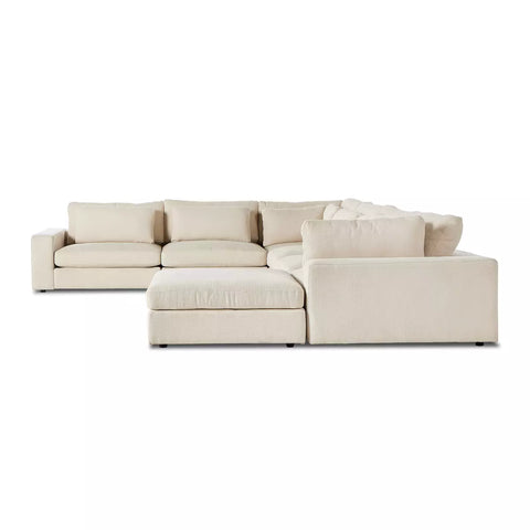 Bloor 6-Pc Sectional Sofa w/ Ottoman - Clairmont Ivory