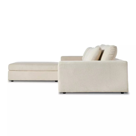 Bloor 3-Pc Sectional Sofa w/ Ottoman - Clairmont Ivory