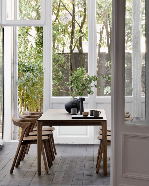 Bok Dining Table, 78.5" - Teak Brown - Varnished