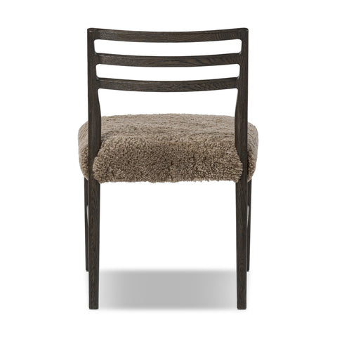 Glenmore Dining Chair- Light Carbon - Taupe Shearling