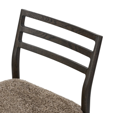 Glenmore Dining Chair- Light Carbon - Taupe Shearling