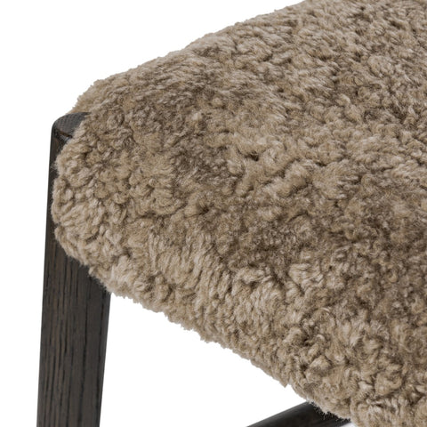 Glenmore Dining Chair- Light Carbon - Taupe Shearling