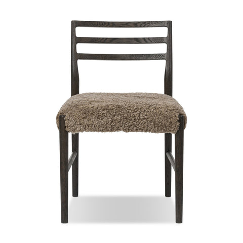Glenmore Dining Chair- Light Carbon - Taupe Shearling