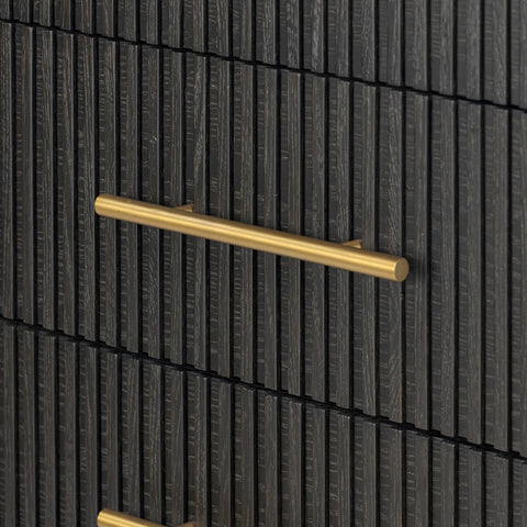 Fletcher 5 Drawer Dresser - Distressed Black