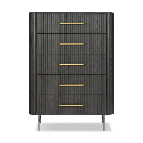 Fletcher 5 Drawer Dresser - Distressed Black