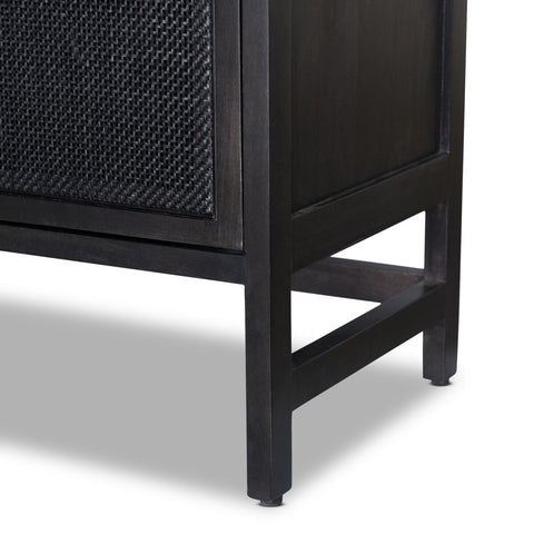 Caprice Sideboard - 72" - Black Wash Mango w/ Black Cane