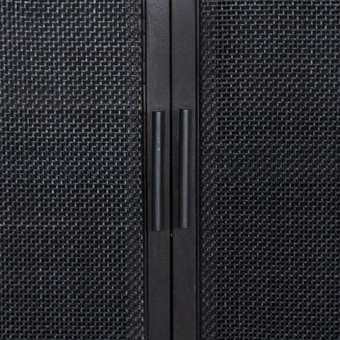 Caprice Sideboard - 72" - Black Wash Mango w/ Black Cane