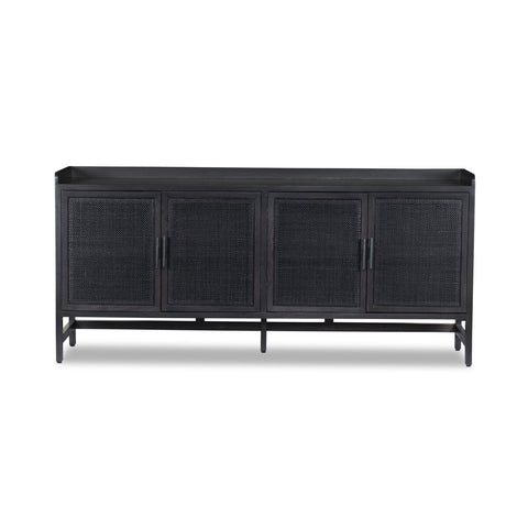 Caprice Sideboard - 72" - Black Wash Mango w/ Black Cane