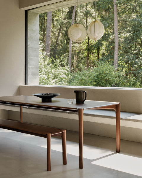 PI Dining Table,63"- Teak Brown